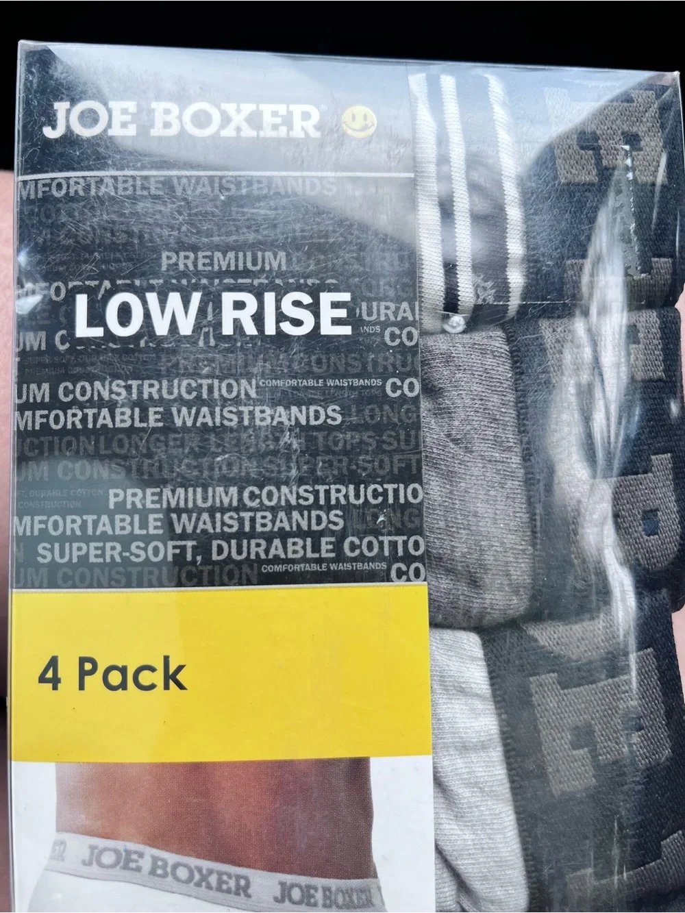 Joe Boxer Low Rise Briefs 4-Pack - Black, Gray, White